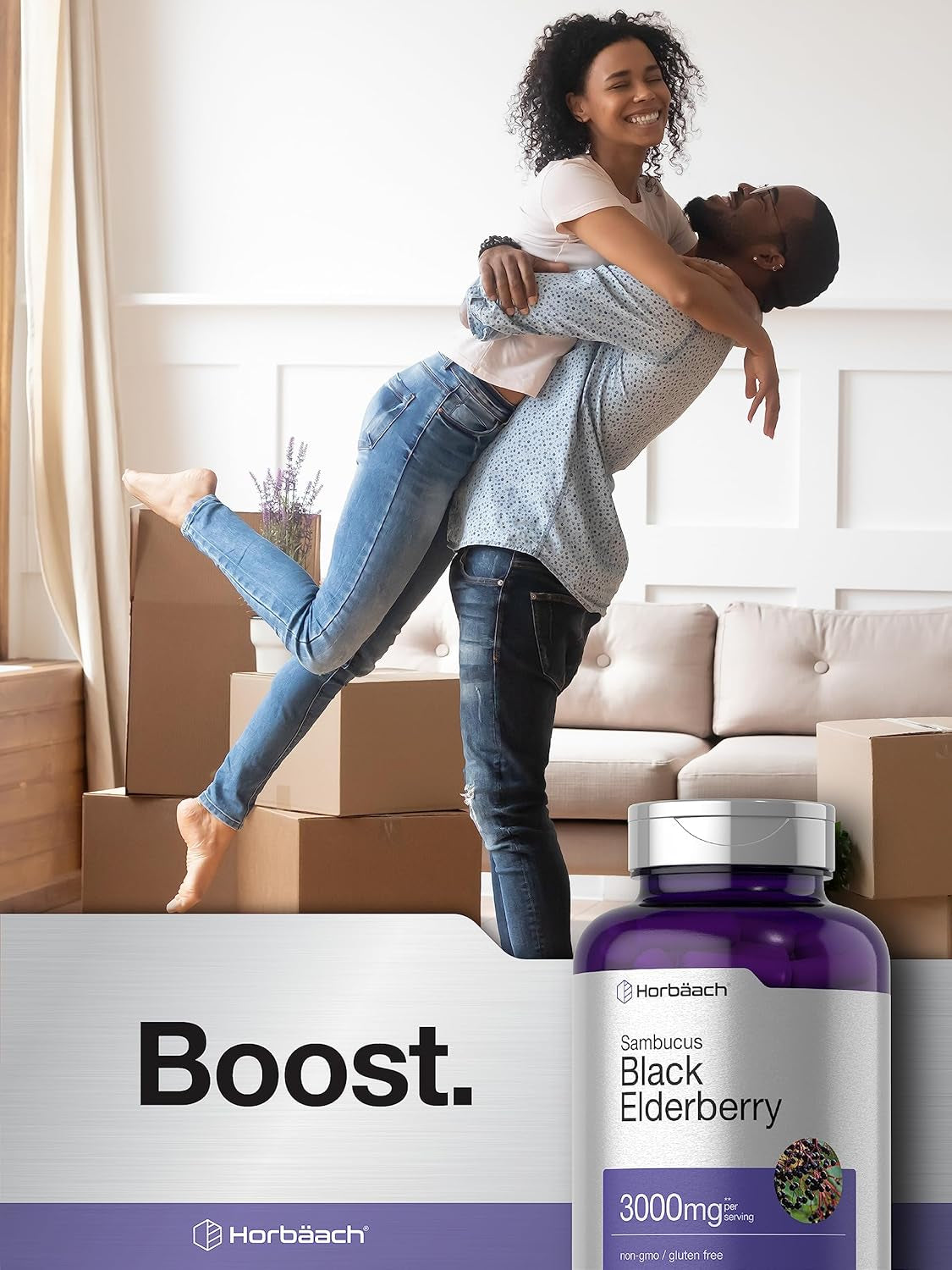 Black Elderberry Capsules 2000Mg | 300 Count | Non-Gmo, Gluten Free | Sambucus Supplement | by Horbaach