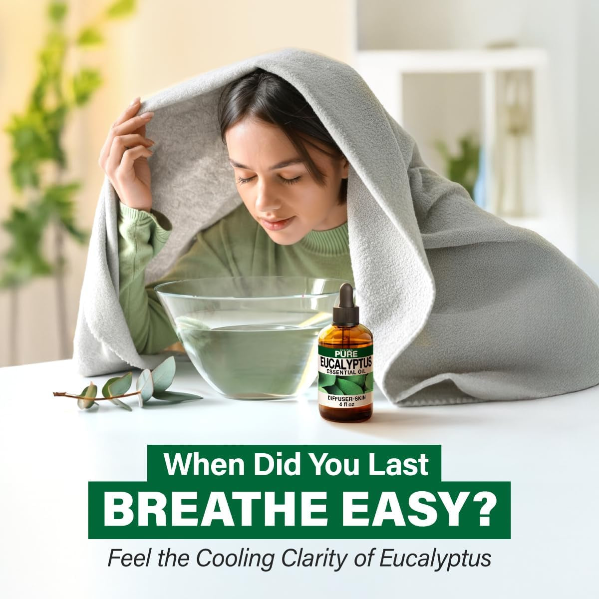 KUKKA Eucalyptus Essential Oils - 118Ml - for Skin, Diffuser, Aromatherapy & DIY Soap Making Scent