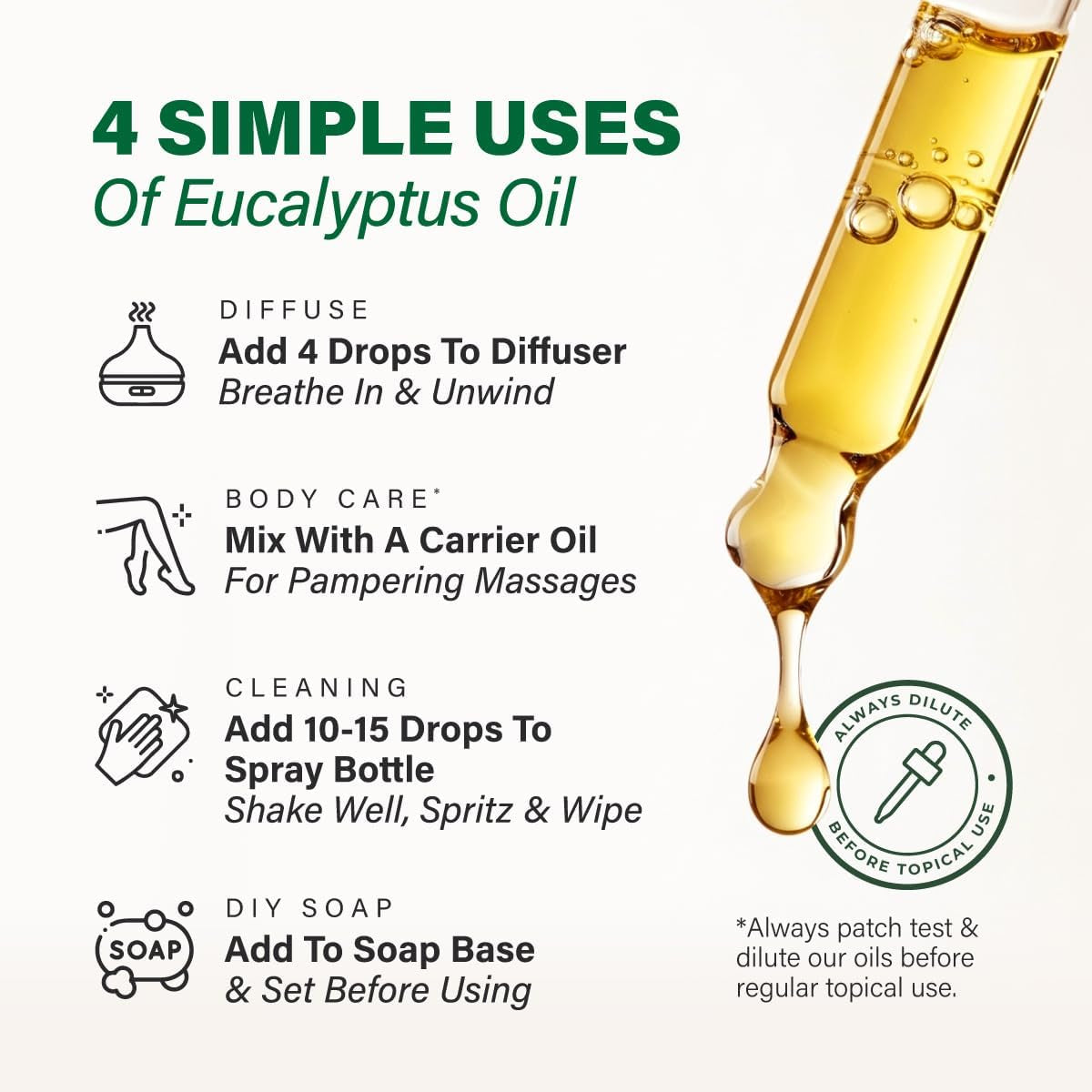 KUKKA Eucalyptus Essential Oils - 118Ml - for Skin, Diffuser, Aromatherapy & DIY Soap Making Scent